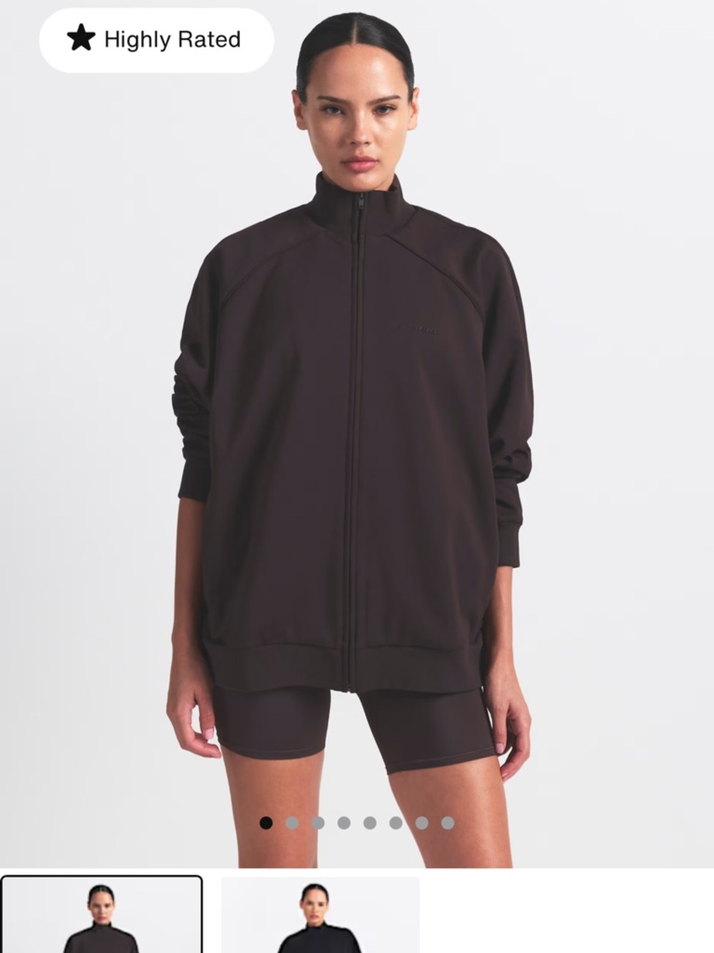 🔥NIKE SKIMS Collab Matte Tricot Track Jacket in Dark Roast Oversized M SOLD OUT